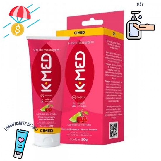 Gel de massagem K-MED sabor cereja com limão 50 gramas